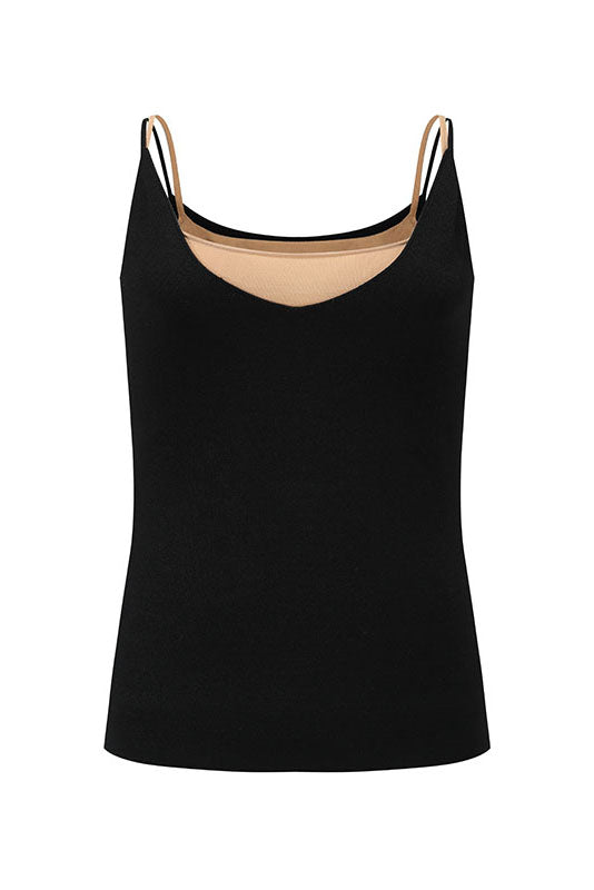 SWAYING 25 Early Autumn Two-piece Contrast Color Camisole SW-SW25PF1T02C2-HEI Black